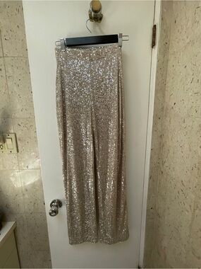 Sundarbay Gold Sequin Wide Leg Pants